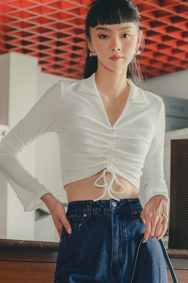 CERES TIE TOP IN WHITE