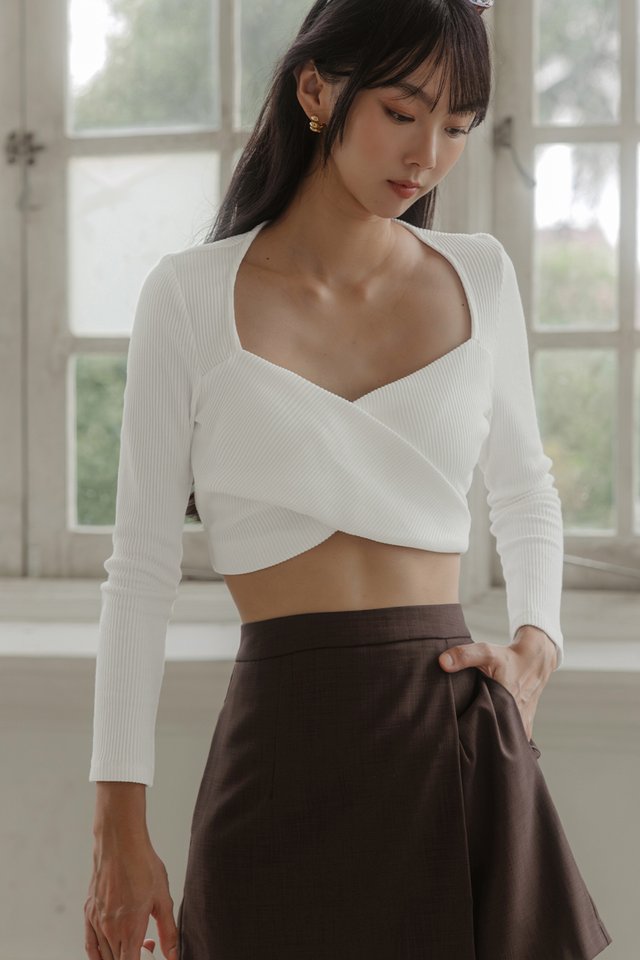 NYX PADDED CROP TOP IN WHITE