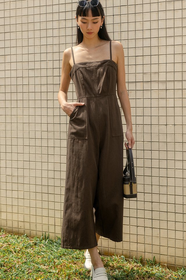 DARCY JUMPSUIT IN COFFEE