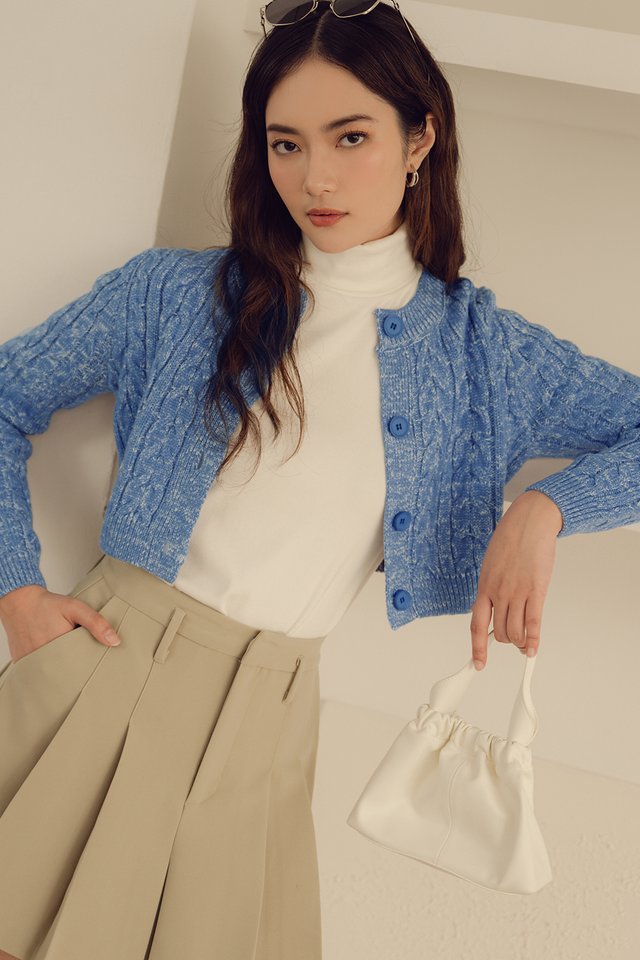 GIBSON KNIT CARDIGAN IN BLUE