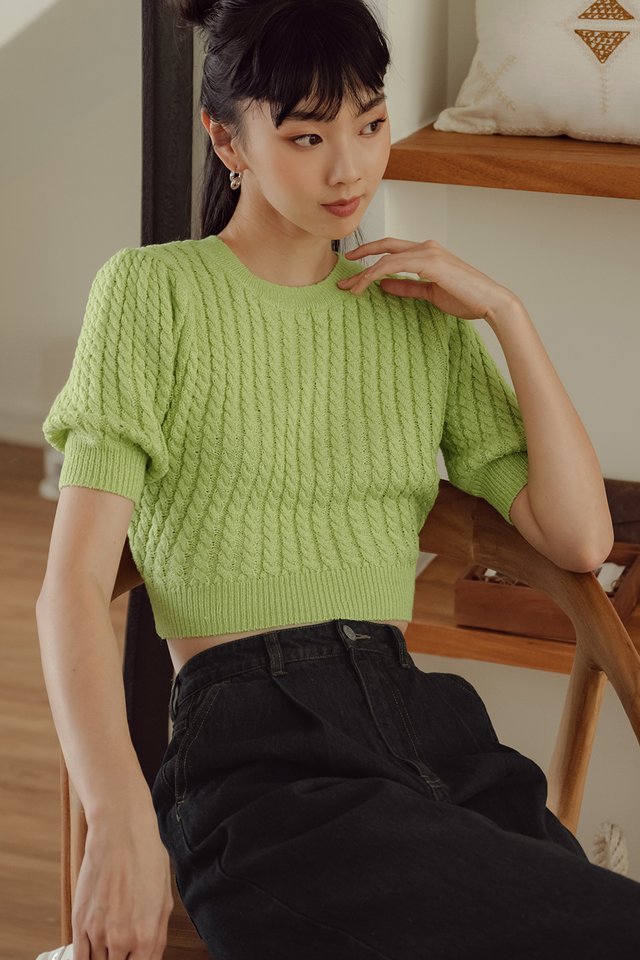 IAN KNIT TOP IN LIME