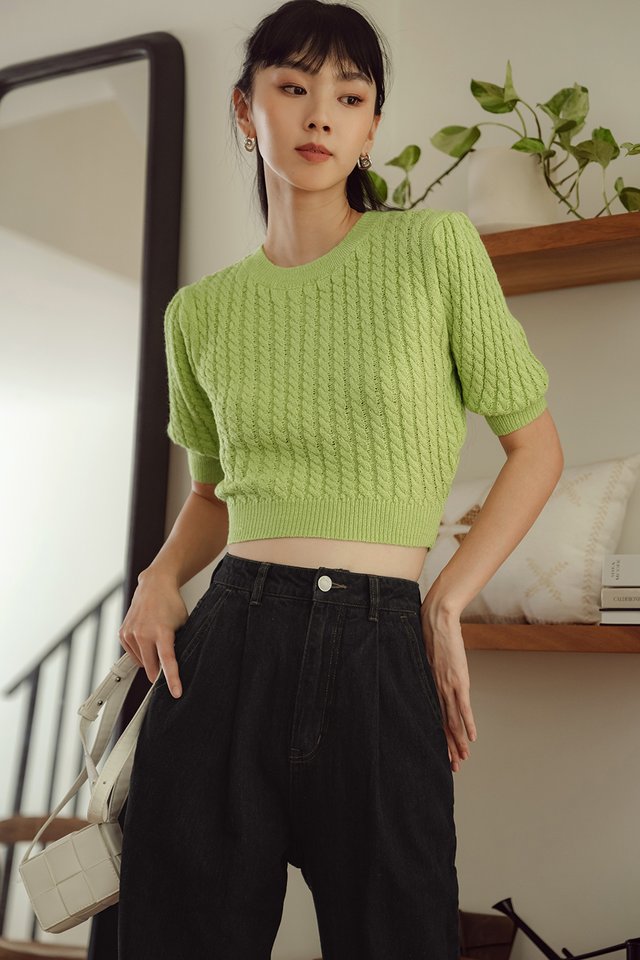 IAN KNIT TOP IN LIME