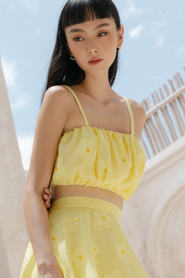 BELLE JACQUARD TOP IN YELLOW