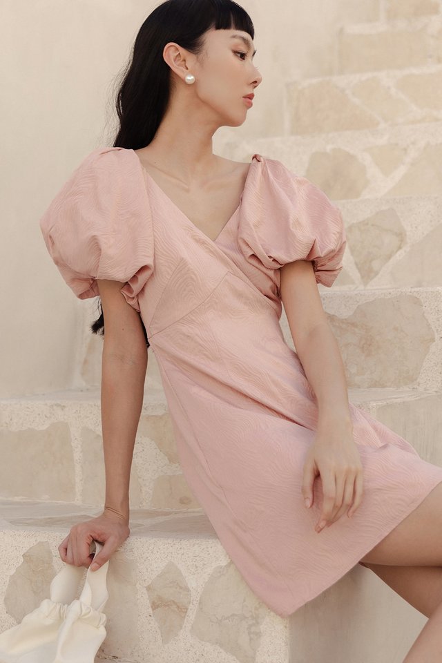 DILLY JACQUARD DRESS IN PINK
