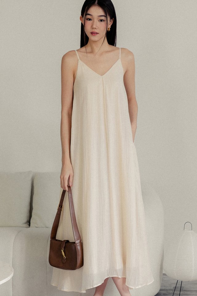 HALLE TENCEL MAXI IN CHAMPAGNE