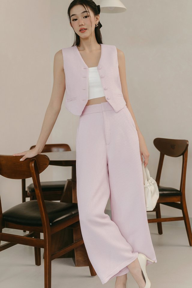 HONEYCOMB PANTS IN LILAC PINK