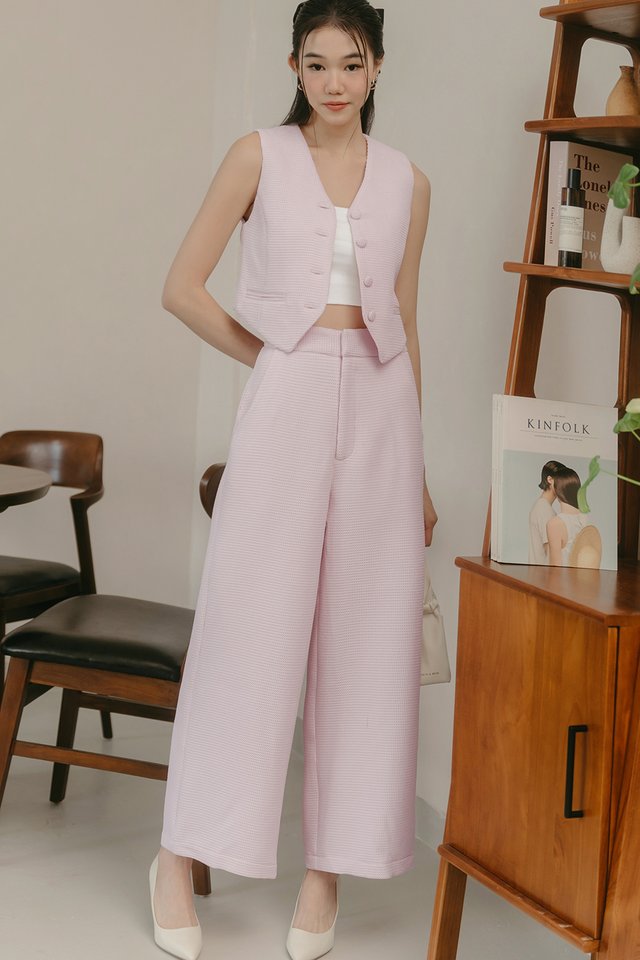 HONEYCOMB PANTS IN LILAC PINK