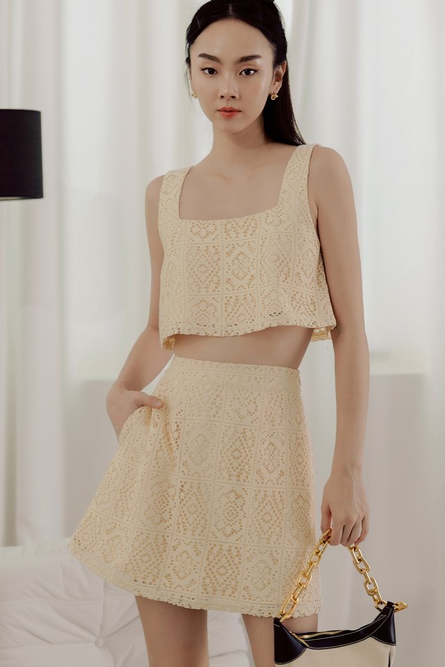 MEREDITH LACE SKIRT IN CREAM