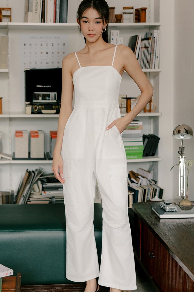 COHEN CARGO JUMPSUIT IN WHITE