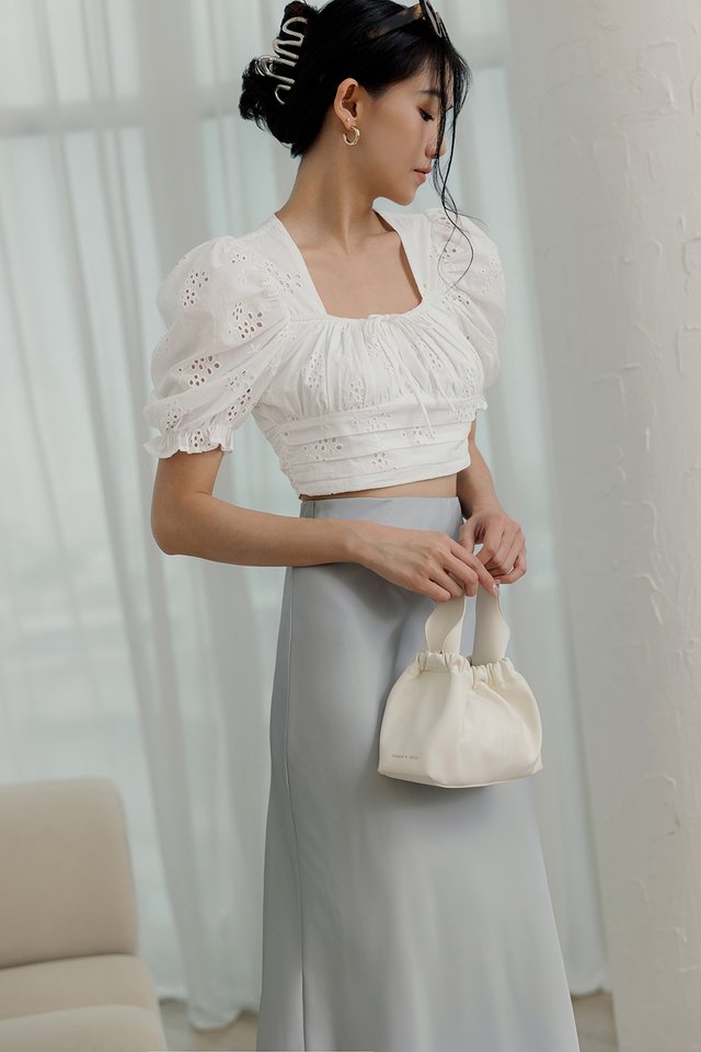 JULIEN EYELET TOP IN WHITE