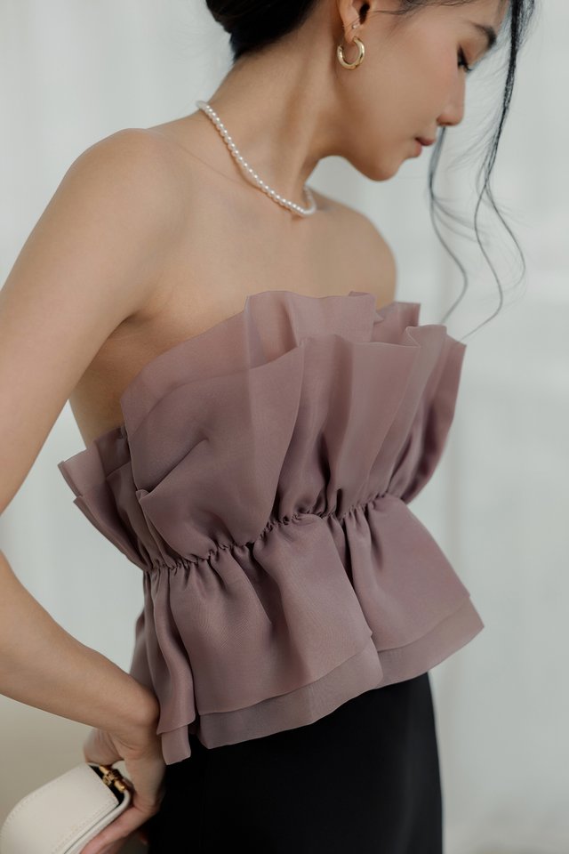 KYRO ORGANZA PEPLUM IN BLUSH