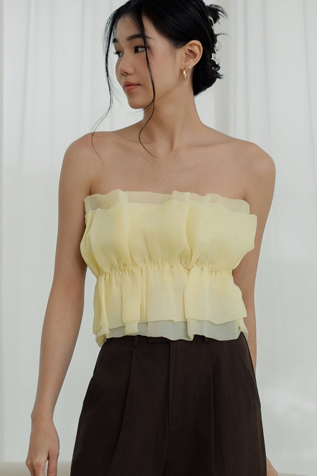 KYRO ORGANZA PEPLUM IN BUTTER