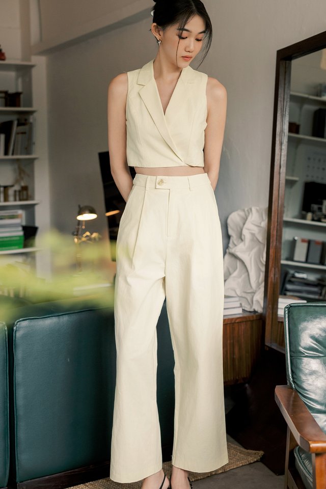 PARSONS LINEN PANTS IN CHALK