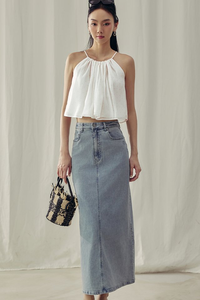 CORBY DENIM MAXI IN LIGHT WASH