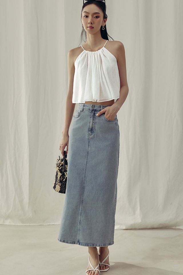 CORBY DENIM MAXI IN LIGHT WASH