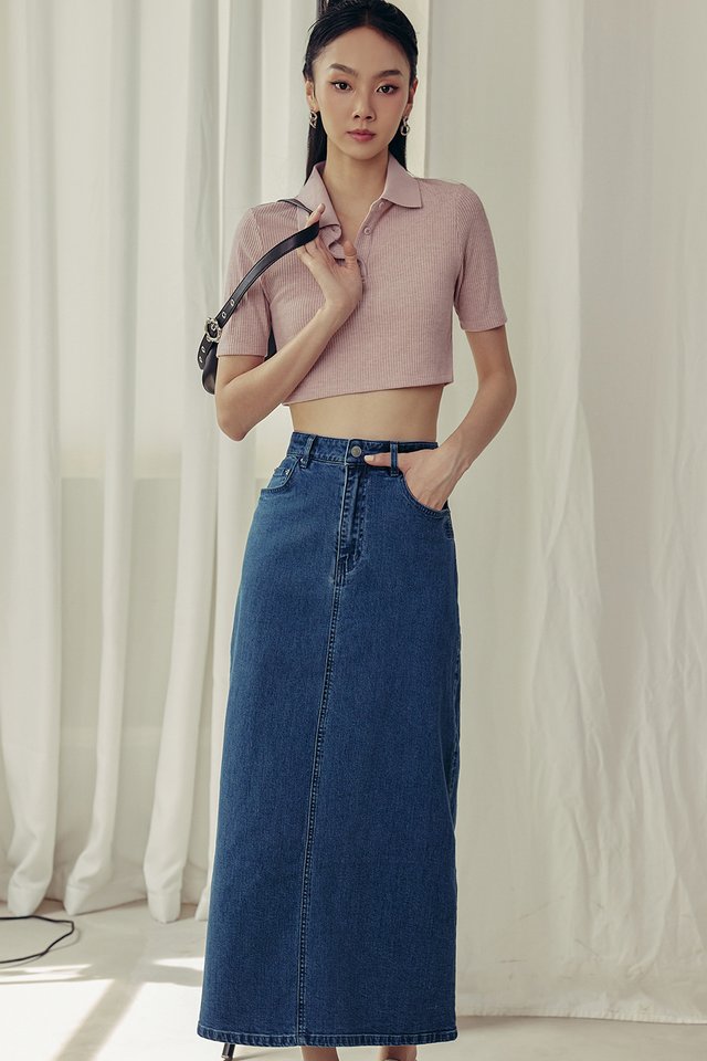 CORBY DENIM MAXI IN MID WASH