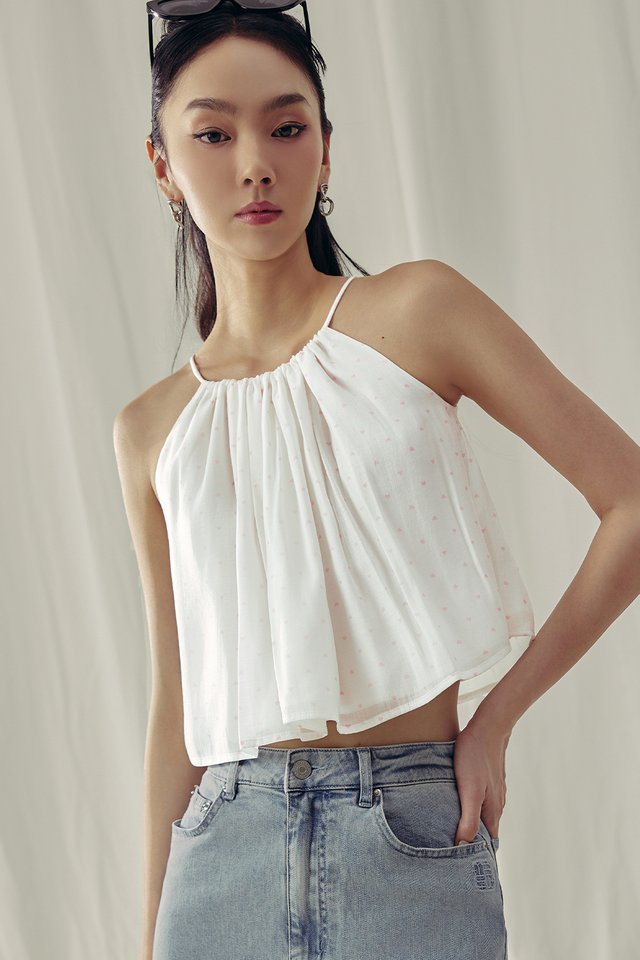 REGIO TWO-WAY HEARTS TOP IN WHITE