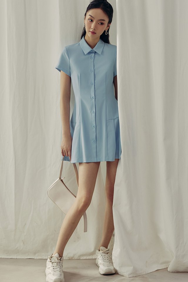 TENNIS PLAYSUIT DRESS IN BABY BLUE