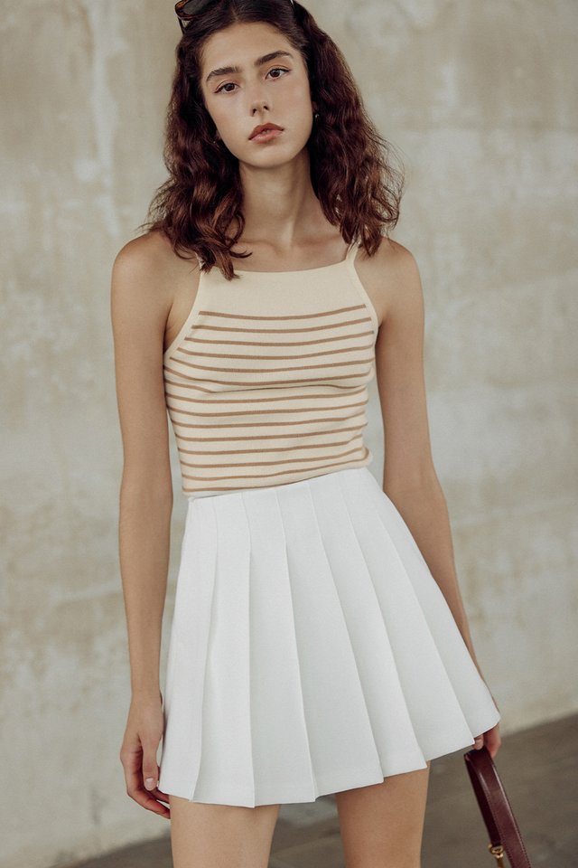 COLE PLEATED SKORTS IN WHITE