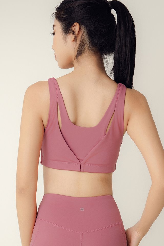 FLOYD DOUBLE BACK SPORTS BRA IN BUBBLE GUM