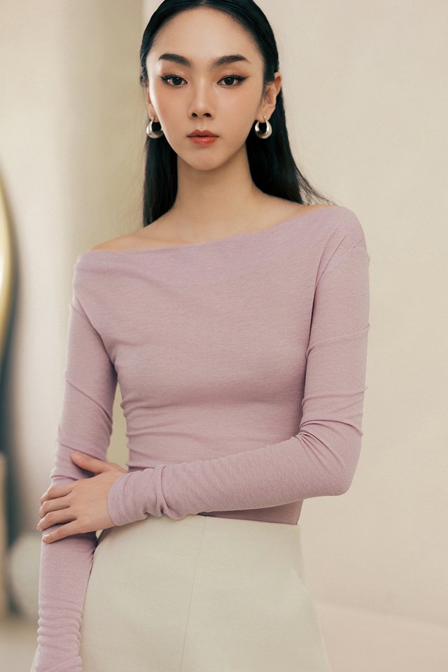 LUIS DRAPE TOP IN LILAC PINK