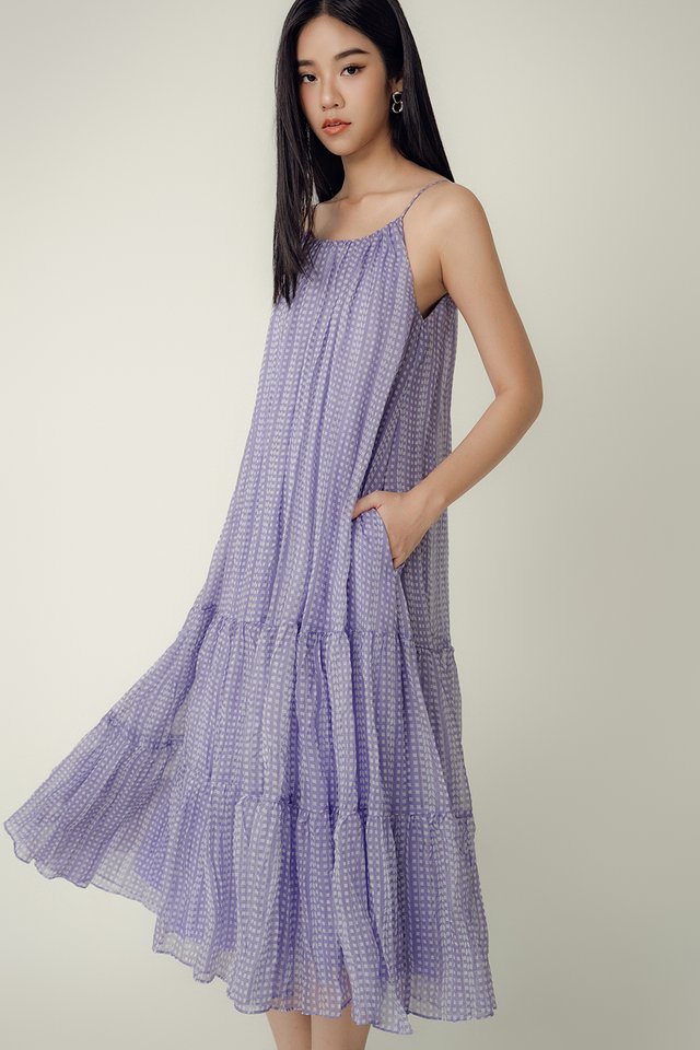 SANDFORD GINGHAM MAXI IN LAVENDER