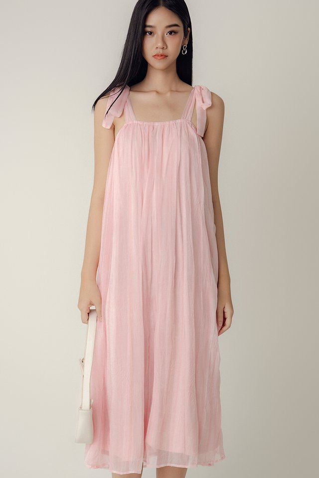 TIE-DYE TWO-WAY MAXI IN CANDY PINK