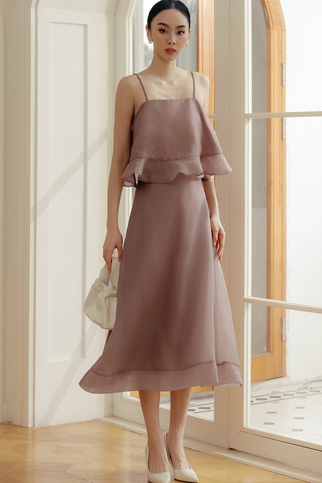 KIANNA ORGANZA MIDI IN BLUSH