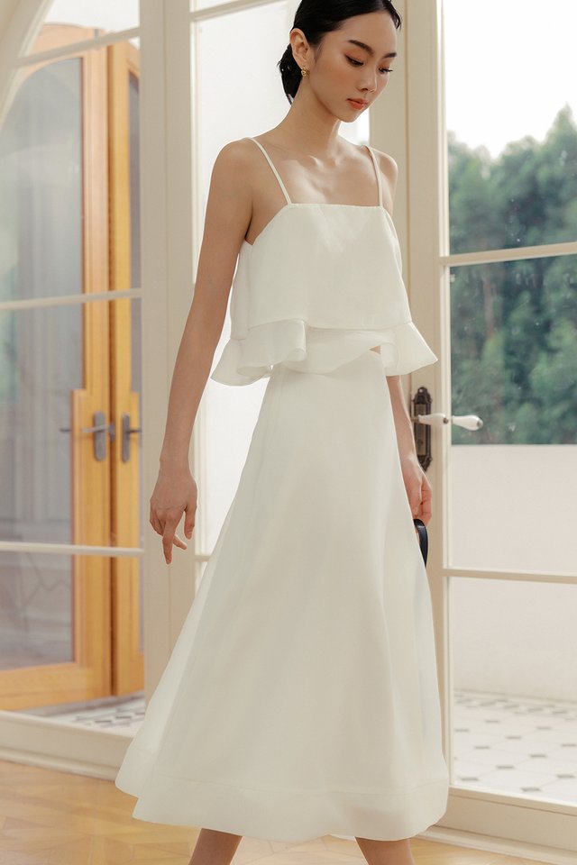 KIANNA ORGANZA MIDI IN WHITE