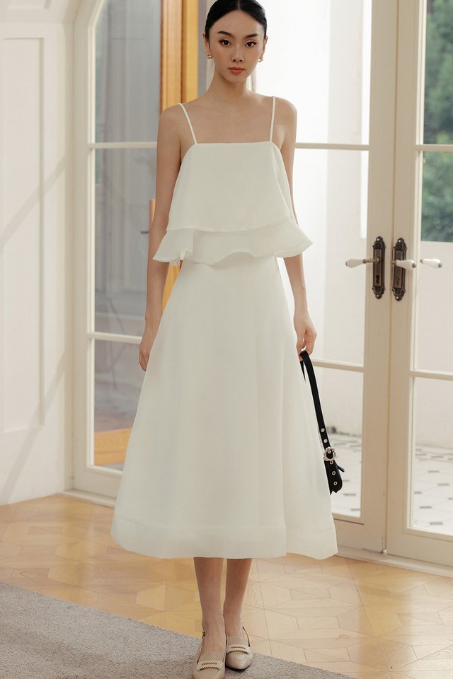 KIANNA ORGANZA MIDI IN WHITE