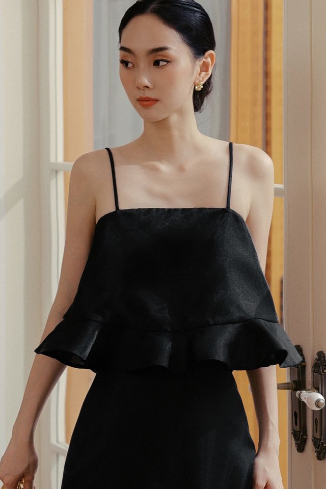 KIANNA ORGANZA TOP IN BLACK