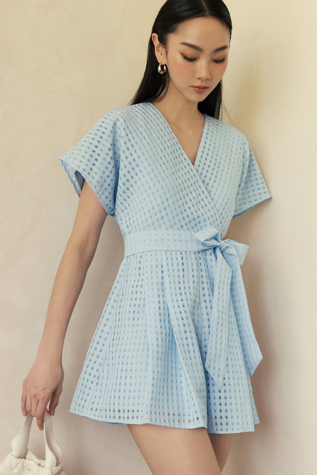 MAISON ORGANZA PLAYSUIT IN BABY BLUE