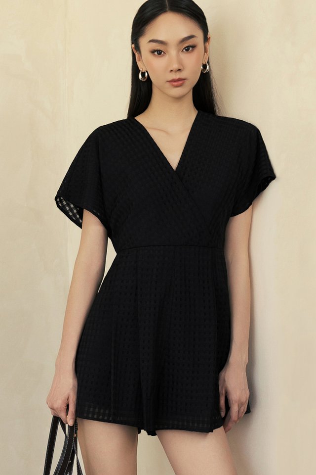 MAISON ORGANZA PLAYSUIT IN BLACK