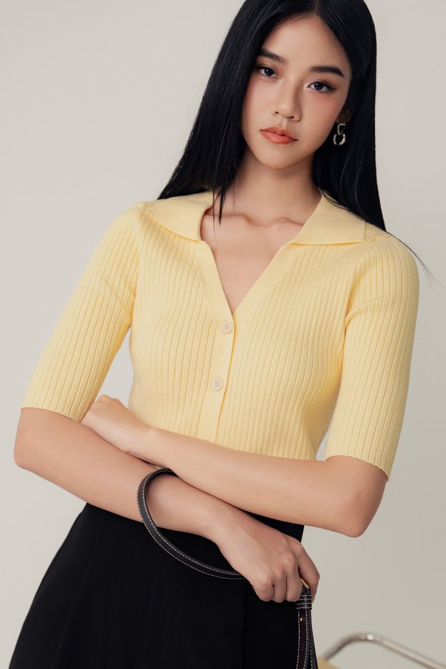 TOBIAS KNIT TOP IN BUTTER