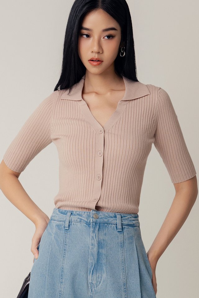 TOBIAS KNIT TOP IN OATMEAL