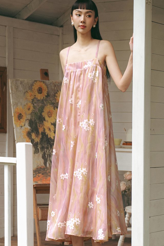 ARELIA EMBROIDERY ORGANZA MAXI IN BLUSH