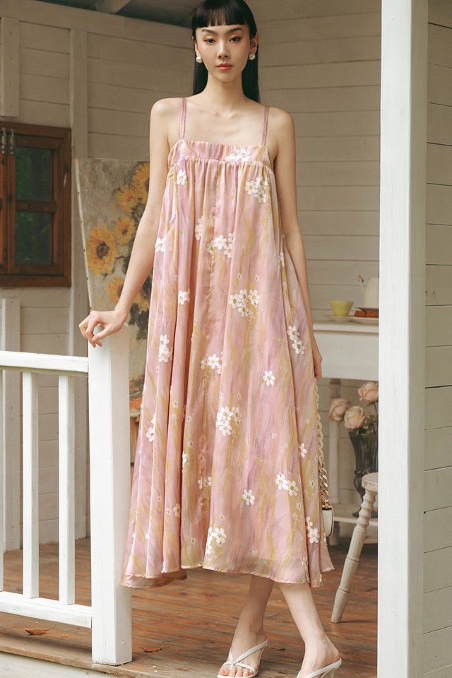 ARELIA EMBROIDERY ORGANZA MAXI IN BLUSH