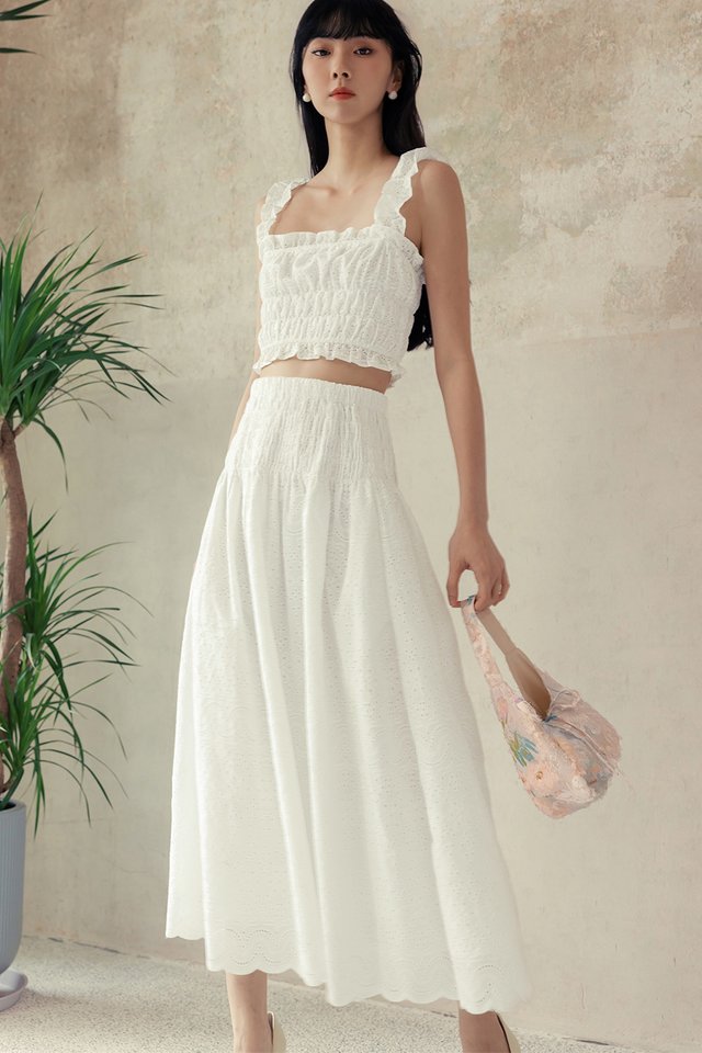 ARIELLA EMBROIDERY MAXI IN WHITE