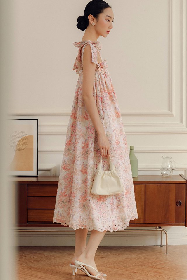 JOVIE EMBROIDERY MAXI IN PEACH PINK