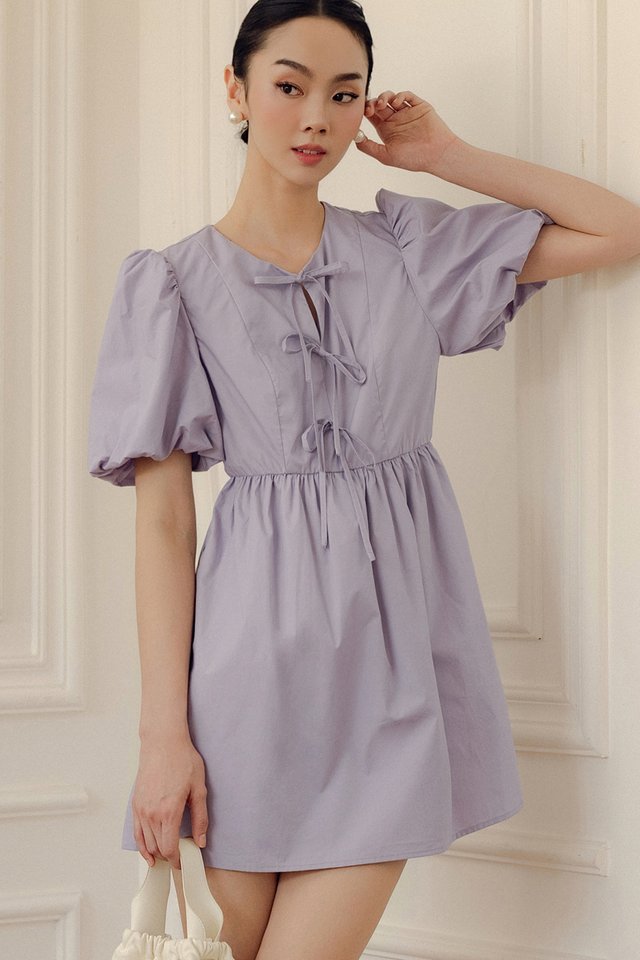 MOLLY RIBBONS PLAYSUIT DRESS IN LAVENDER