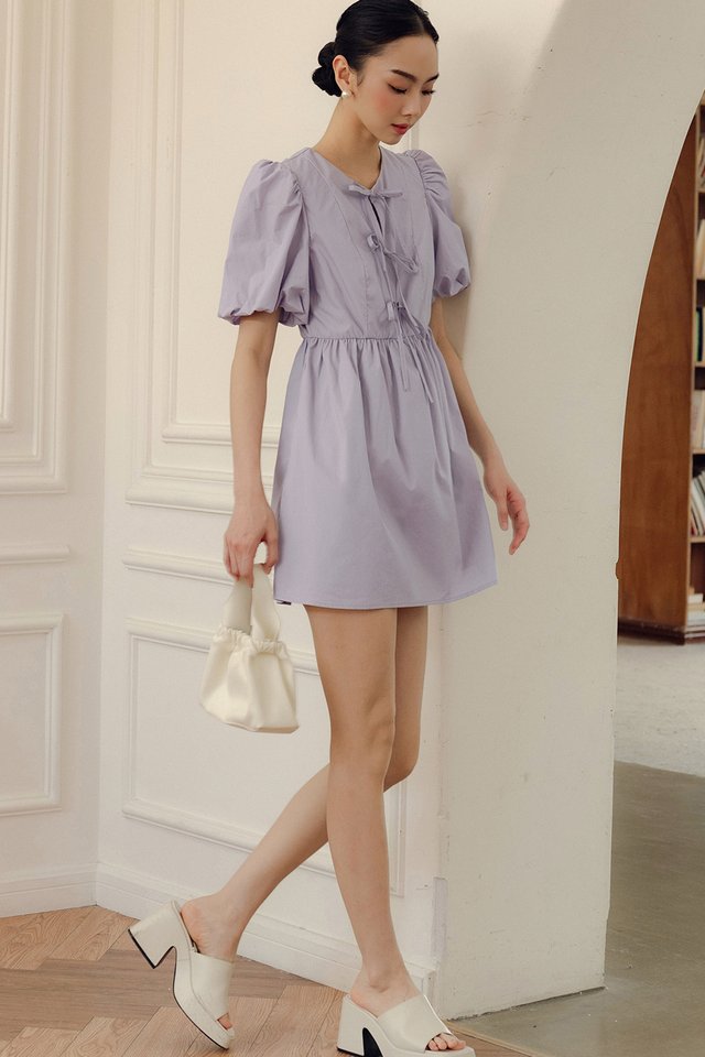 MOLLY RIBBONS PLAYSUIT DRESS IN LAVENDER