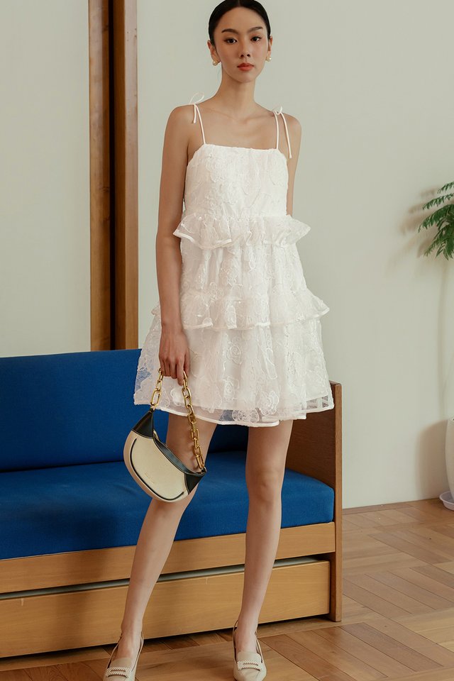 MYRA TULLE DRESS IN WHITE