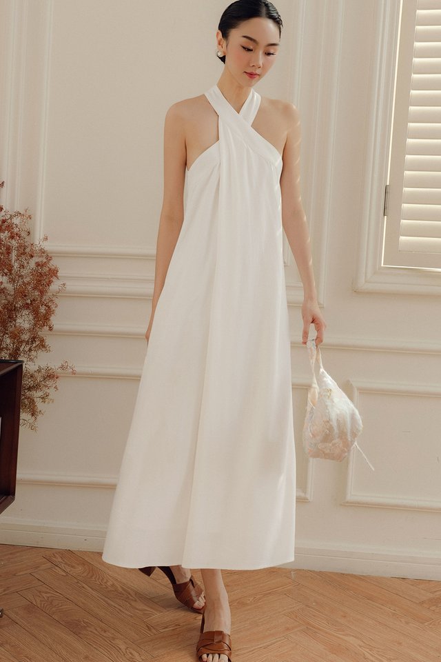 VALYN LINEN MAXI IN WHITE