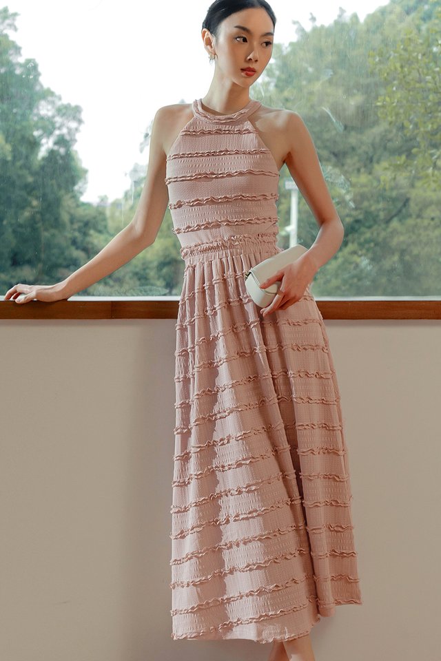 ZELIE RUFFLE MAXI IN BLUSH