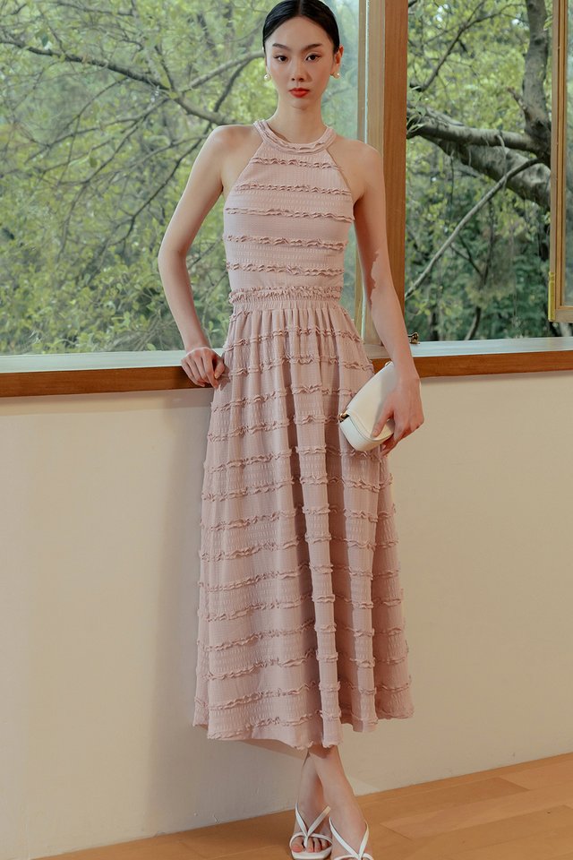 ZELIE RUFFLE MAXI IN BLUSH