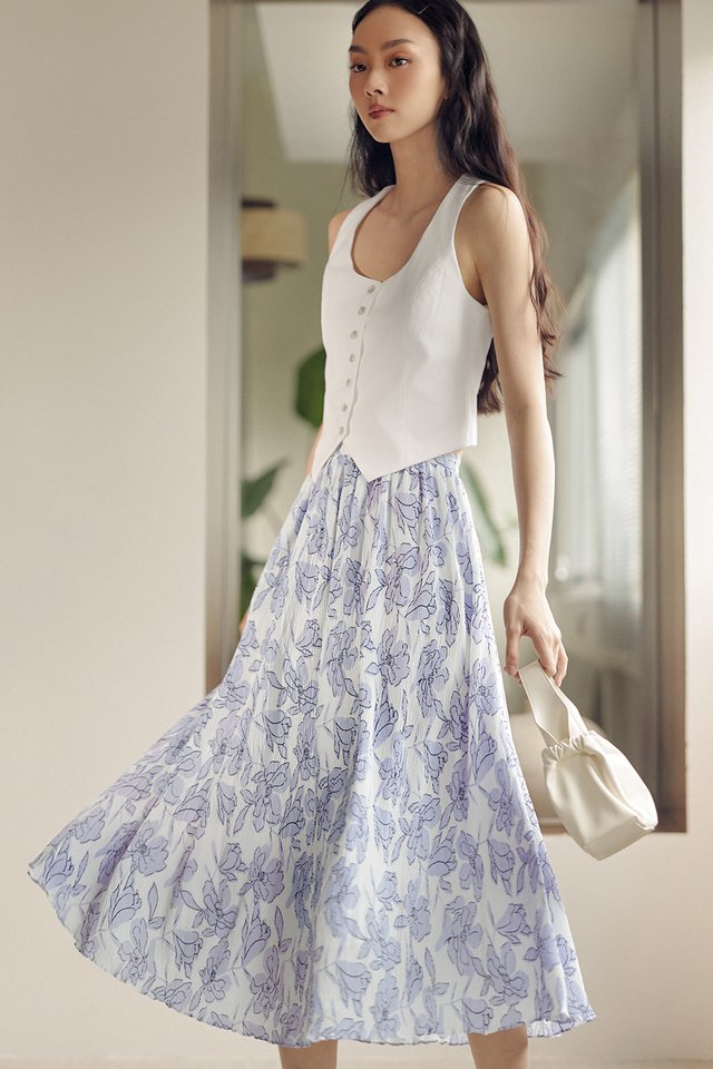 JUDITH PLEAT SKIRT IN PERIWINKLE