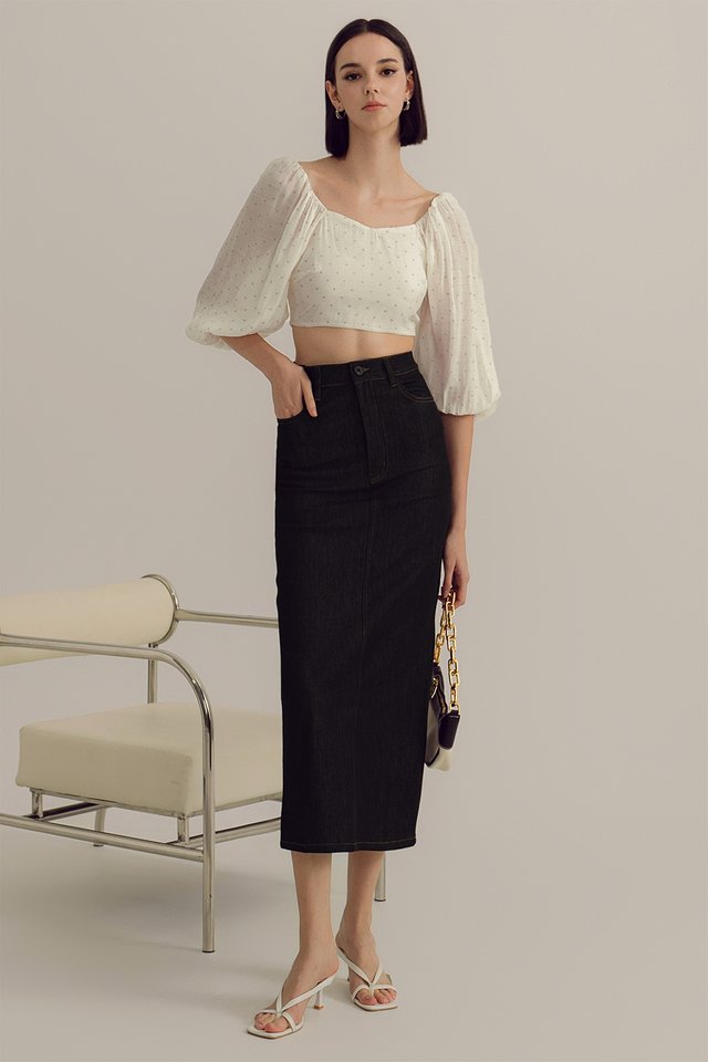 LYLA HEARTS TOP IN CREAM