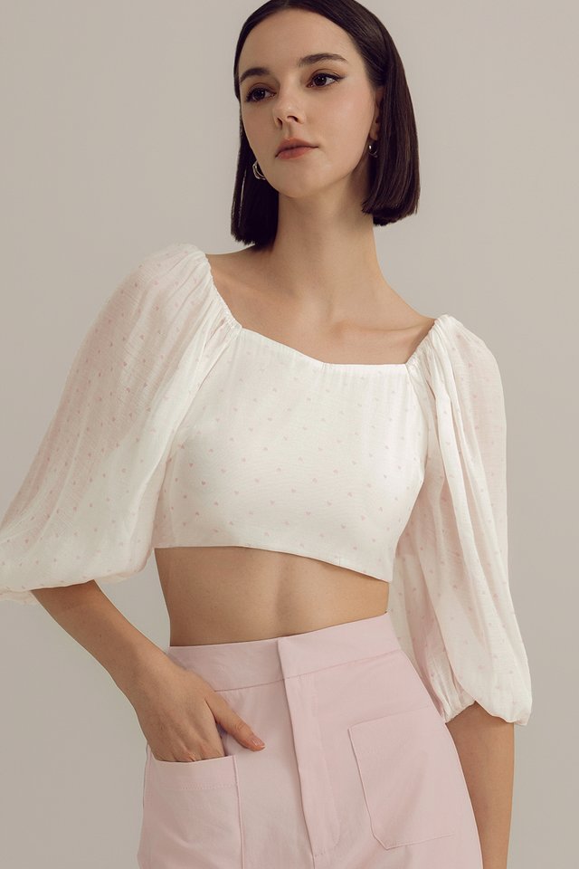 LYLA HEARTS TOP IN WHITE