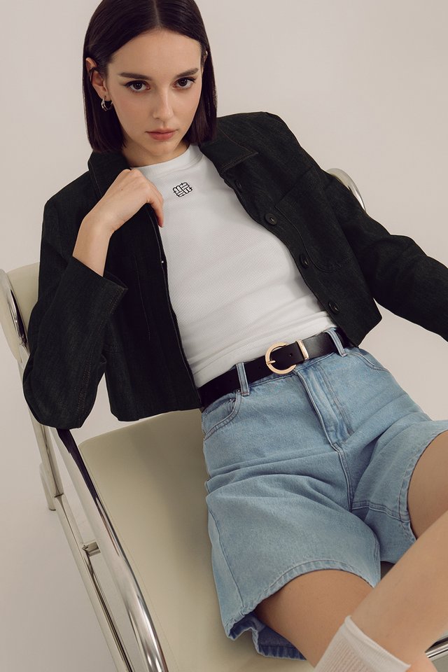 WREN DENIM JACKET IN BLACK