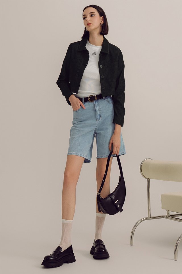 WREN DENIM JACKET IN BLACK